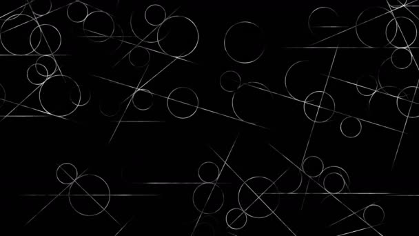 数学中具有科学几何图案的循环过渡动画 数学和教育背景 圆圈和线条 — 图库视频影像