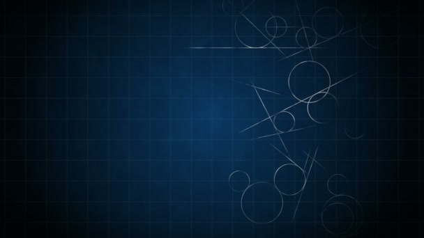 数学中具有科学几何图案的循环过渡动画 数学和教育背景 圆圈和线条 — 图库视频影像