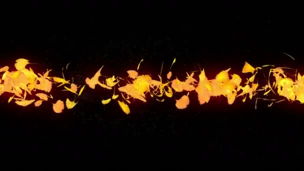 Autumn Leaves Falling Autumn Foliage Confetti Ginkgo Loop Animation Beautiful — Stock Video