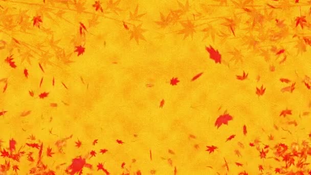Podzimní Listí Klesá Podzimní Konfety Animační Smyčka Těžiště Maple Krásné — Stock video