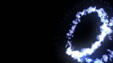 Siyah arka planda kar etkisi düşüyor. Kar kristali dönüyor. Noel. Kar tanesi. Kış sezonu. Kar konfeti animasyonu.