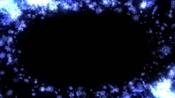 Falling Snow Effect Spin Snow Crystal Christmas Snowflake Winter Season — Stock Video