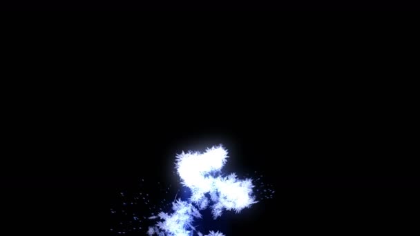 落雪作用在黑色背景 雪晶的旋转 圣诞节 雪五彩纸屑动画 — 图库视频影像