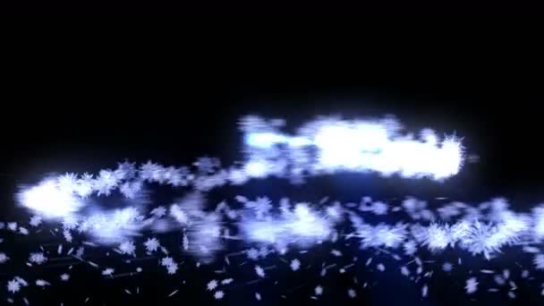 Hóesés hatása fekete alapon. Spin a hó kristály. Karácsonyi. Hópehely. Téli szezon. Snow konfetti animáció.