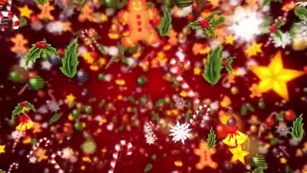 Décoration Luxe Avec Cristal Neige Modèle Éléments Noël Animation Boucle — Video