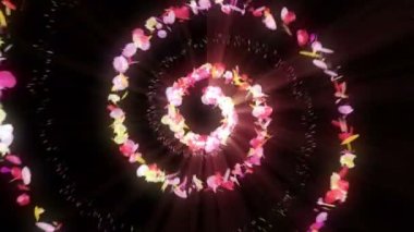 Renkli yaprakları düşüyor. Bahar çiçeği arka planı. Çiçeklerin oldukça parlak yaprakları.