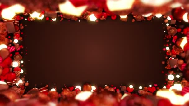 Assortimento Caramelle Cioccolato Dolci San Valentino Animazione Loop — Video Stock