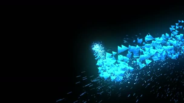 배경에 파란색 피라미드입니다 기하학적 다각형 피라미드의 사이버 비즈니스 — 비디오