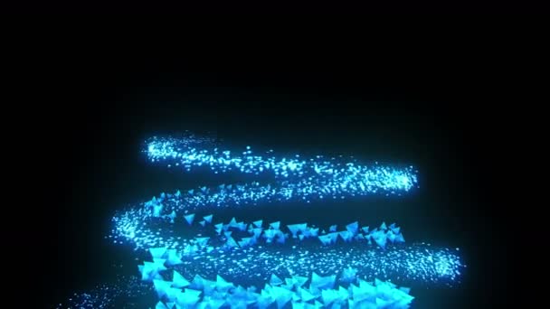 Pyramides bleues sur fond noir. La connexion de la pyramide 3d avec polygonale géométrique. Cyberespace. Symbole commercial .