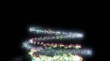 Gökkuşağı yıldızlar düşüyor. Işıltılı parlak yıldız. Multicolor. Soyut gökkuşağı deseni. Siyah arka plan.