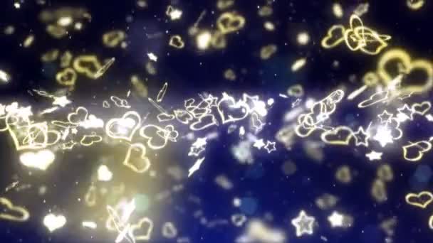 Étincelle Les Cœurs Brillants Les Étoiles Concept Amour Saint Valentin — Video