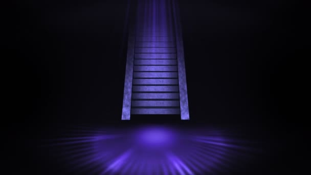 Escalier vers un monde lumineux. Lumière et Obscurité. Chemin vers le succès de l'échec. Concept de réussite commerciale .