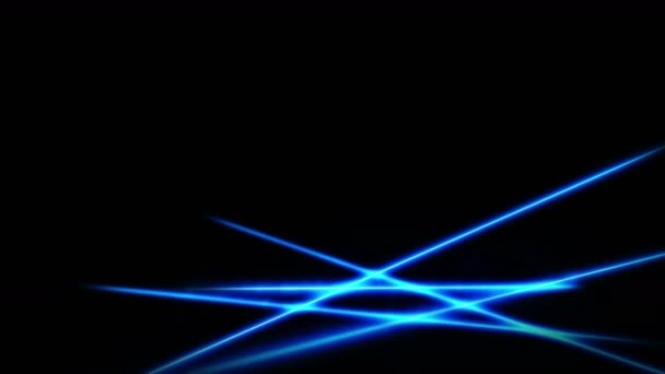 Animation Der Blauen Lichtkegelschleife Hintergrund Animation Von Fließenden Lichtstreifen — Stockvideo