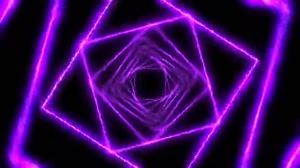 Rayons laser couleur en arrière-plan noir. Tunnel. De beaux rayons. animation de boucle de lumière tonnerre .