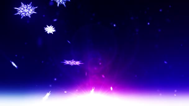 Winter Snow Light Background Snow Landscape Falling Snowflake Snow Stars — Stock Video