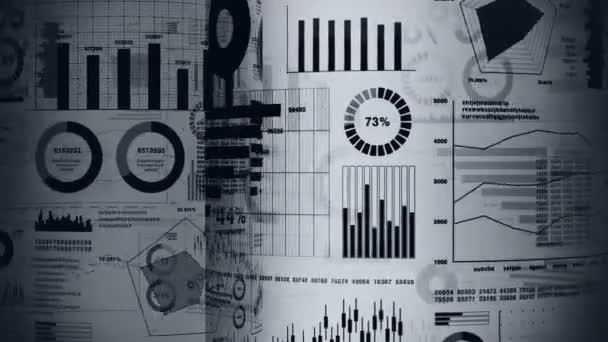 Gráficos Barras Financeiras Gráficos Crescimento Infográficos Negócios Com Profundidade Campo — Vídeo de Stock