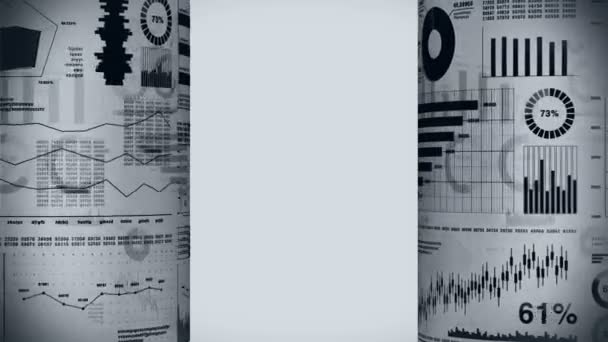 Finanzbalkendiagramme Und Wachsende Diagramme Geschäftsinfografiken Mit Schärfentiefe Auf Hellweißem Hintergrund — Stockvideo