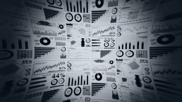 Gráficos Barras Financeiras Gráficos Crescimento Infográficos Negócios Com Profundidade Campo — Vídeo de Stock