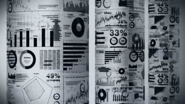 Pénzügyi Sávdiagramok Növekvő Grafikonok Üzleti Infographics Mélységélesség Világos Fehér Háttér — Stock videók