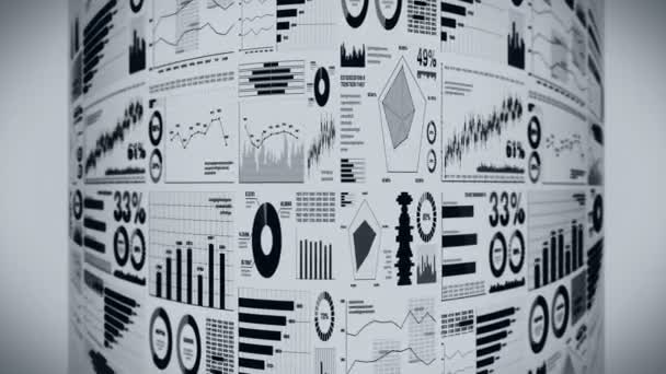 Gráficos Barras Financieras Gráficos Crecimiento Infografías Negocios Con Profundidad Campo — Vídeos de Stock