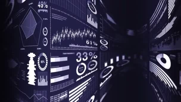 Gráficos Barras Financieras Gráficos Crecimiento Infografías Negocios Con Profundidad Campo — Vídeo de stock