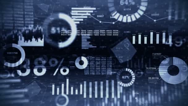 Negoziazione Investimenti Borsa Grafici Grafici Infografici Aziendali Grafico Finanziario Astratto — Video Stock