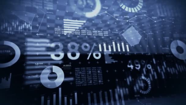 股票市场投资交易 业务信息图表和图表 带有上升趋势线的抽象财务图表 成功和成长理念 — 图库视频影像
