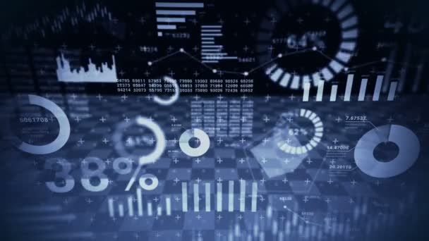 Comercio Inversión Bursátil Gráficos Infografías Negocios Cuadro Financiero Abstracto Con — Vídeos de Stock