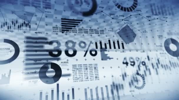 Beleggen Aandelenmarkten Business Infographic Grafieken Grafieken Abstracte Financiële Grafiek Met — Stockvideo