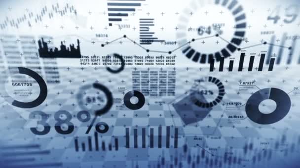 Tőzsdei Befektetési Kereskedés Üzleti Infographic Grafikonok Grafikonok Absztrakt Pénzügyi Diagram — Stock videók