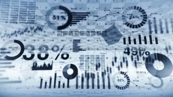 株式市場の投資取引 ビジネスインフォグラフィックチャートとグラフ 上昇トレンドラインを持つ抽象的な財務チャート 成功と成長の概念 — ストック動画
