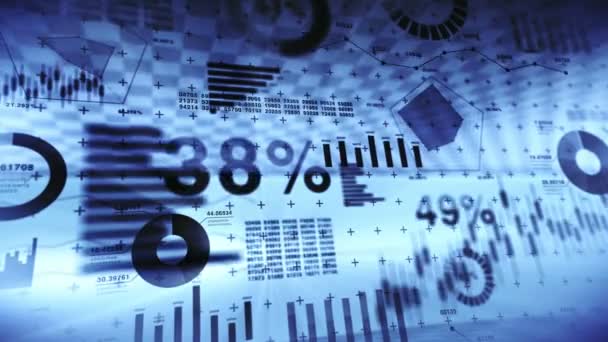Obchodování Akciových Trzích Obchodní Infografické Grafy Grafy Abstraktní Finanční Graf — Stock video