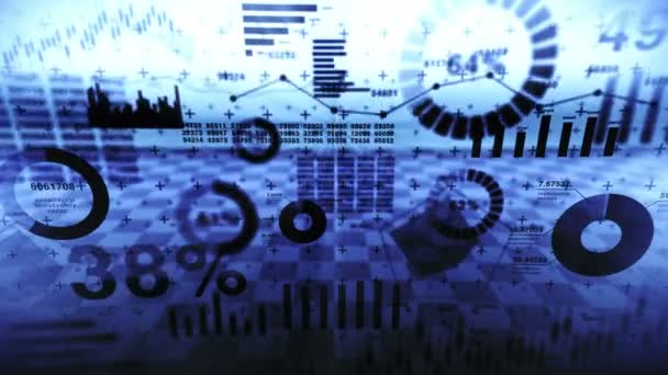 Торгівля Інвестиціями Фондовому Ринку Ділові Інфографічні Діаграми Графіки Абстрактний Фінансовий — стокове відео