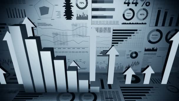 Solide Geometrische Objekte Für Graphen Rechteckige Balkendiagramm Infografiken Schleifenanimation Diagramme — Stockvideo