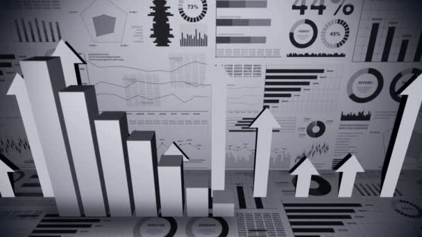 Solide Geometrische Objekte Für Graphen Rechteckige Balkendiagramm Infografiken Schleifenanimation Diagramme — Stockvideo