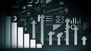 Grafikler için katı geometrik nesneler. Dikdörtgen çubuk grafik Infographics döngü animasyon. Grafikler ve grafikler. İş başarısı kavramı. Veri görselleştirme öğeleri.