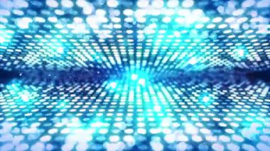 Birçok ışık efekti ile sahne aydınlatma arka plan. Soyut disko döngüsü animasyonu. Parlayan neon aydınlatma ve boş bir yerleşim.