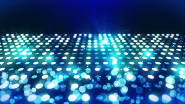 Színpadi világítás háttér sok fény hatása. Absztrakt disco loop animáció. Izzó neonvilágítás és egy üres elhelyezés.