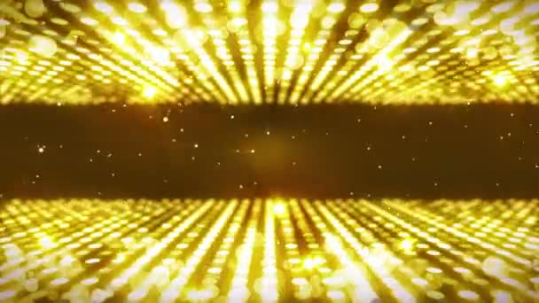 多くのライト効果を持つステージ照明の背景 抽象的なディスコループアニメーション 輝くネオン照明と空白の配置 — ストック動画