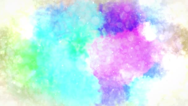 水彩彩色飞溅 抽象墨迹背景 手绘水彩背景 — 图库视频影像