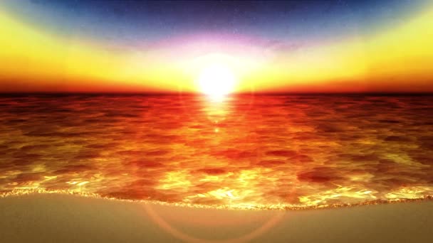 Vague sur le rivage. Concept de vacances d'été de luxe. Île avec de l'eau de mer bleue. Animation en boucle .