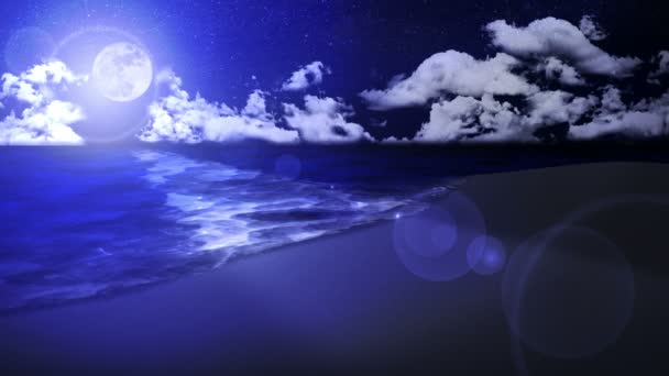 Vague sur le rivage. Concept de vacances d'été de luxe. Île avec de l'eau de mer bleue. Animation en boucle .