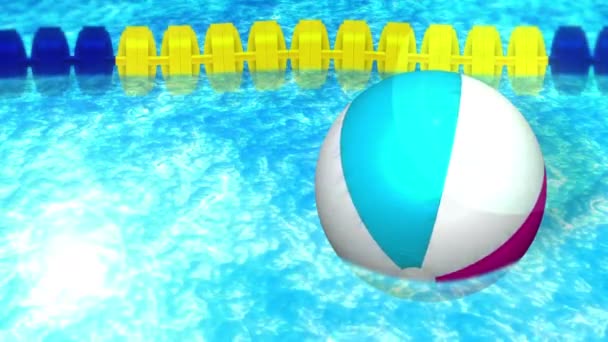 Inflatable Beach Ball Beautiful Luxury Swimming Pool Concept Summer Vacations — Stock Video