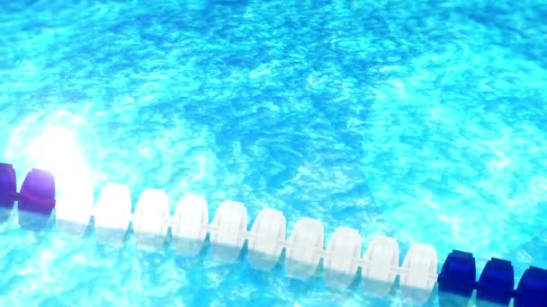 Schwimmbad Mit Rennbahnen Schöner Luxus Pool Konzept Für Die Sommerferien — Stockvideo