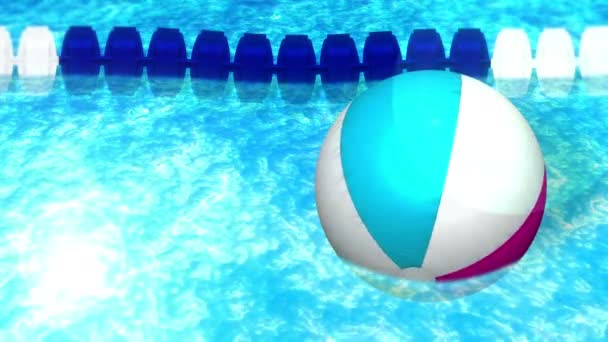 Inflatable Beach Ball Beautiful Luxury Swimming Pool Concept Summer Vacations — Stock Video