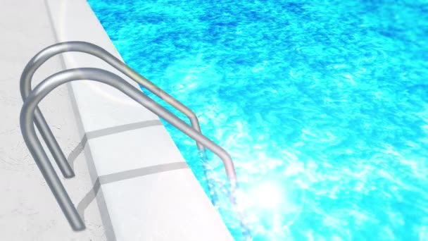 Schwimmbad Mit Treppe Schöner Luxus Pool Konzept Für Die Sommerferien — Stockvideo