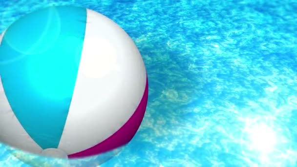Inflatable Beach Ball Beautiful Luxury Swimming Pool Concept Summer Vacations — Stock Video