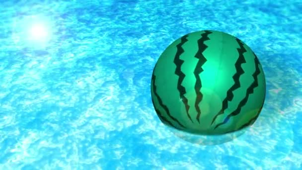 インフレータブルビーチボール 美しい豪華なスイミングプール 夏休みのコンセプト リラクゼーションとヒーリング ループ アニメーション — ストック動画