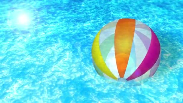 Inflatable Beach Ball Beautiful Luxury Swimming Pool Concept Summer Vacations — Stock Video