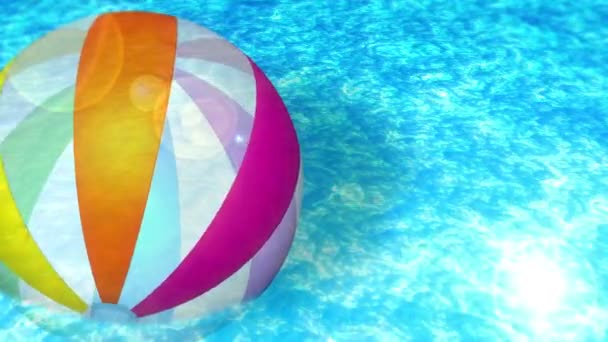 Inflatable Beach Ball Beautiful Luxury Swimming Pool Concept Summer Vacations — Stock Video